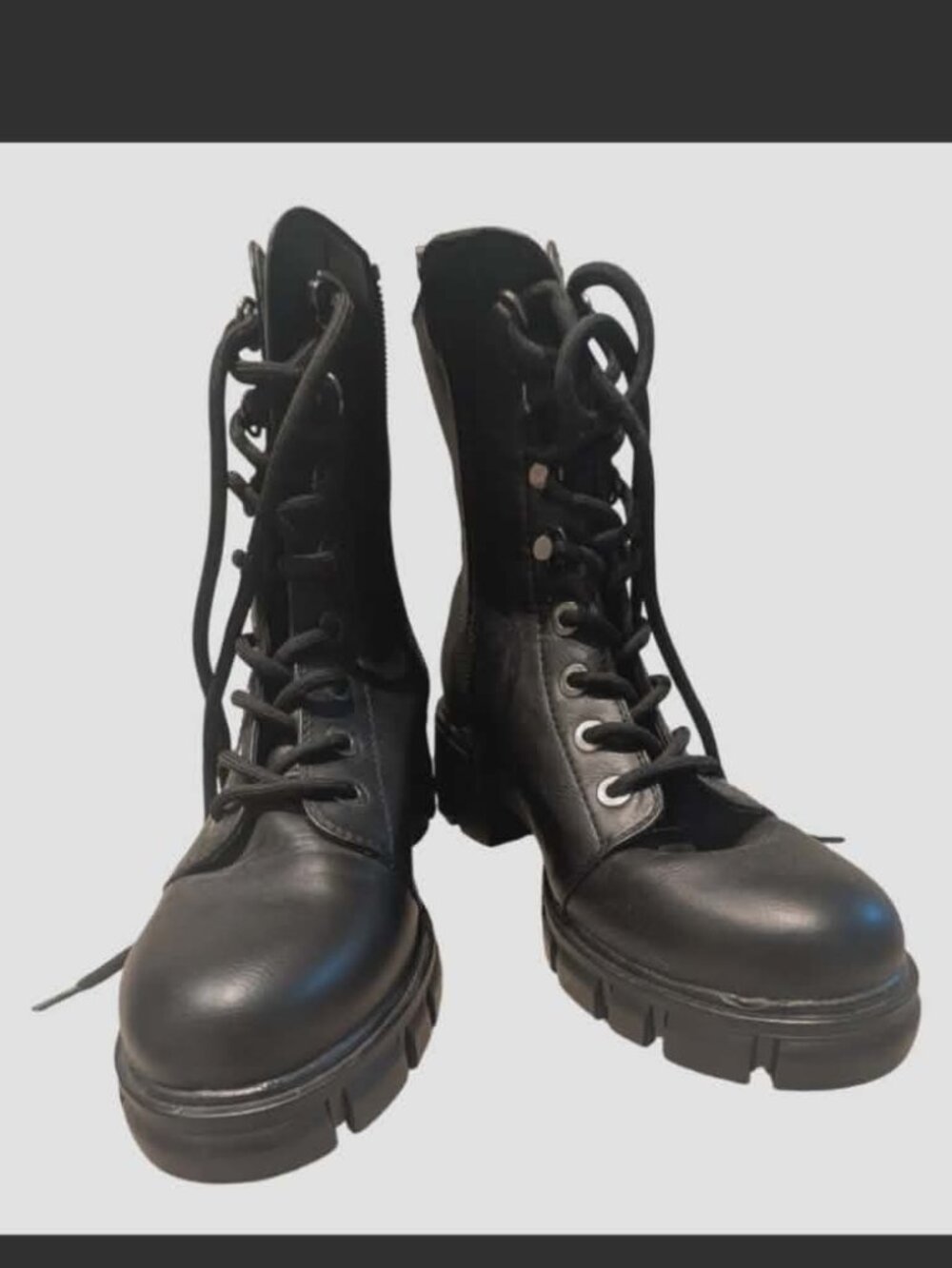 MIA | Black Platform Combat Boots | 8.5